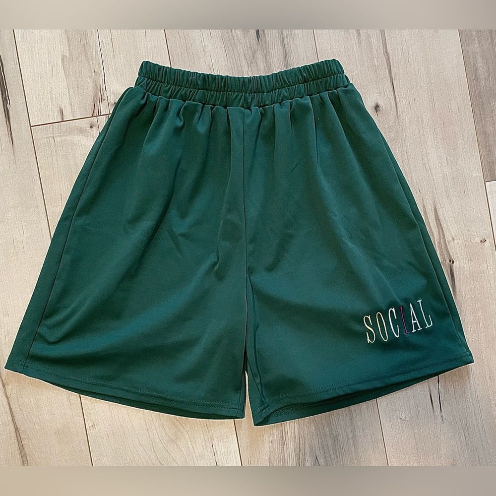 Letter Embroidery track short
